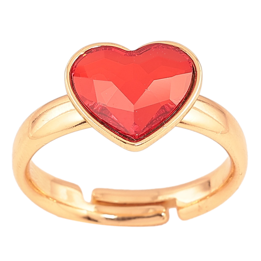 Кольцо Xuping цвет Позолота 18K с кр-ми Swarovski "Кристальное сердце Siam" фото №1