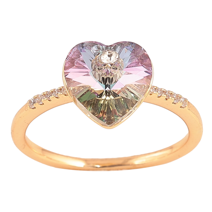 Кольцо Xuping цвет Позолота 18K с кр-ми Swarovski "Кристальное сердце Paradise Shine" фото №8