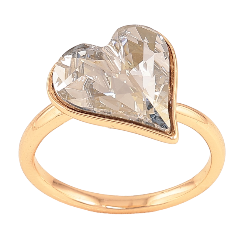 Кольцо Xuping цвет Позолота 18K с кр-ми Swarovski "Кристальное сердце Silver Night" фото №2