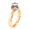 Кольцо Xuping цвет Позолота 18K с кр-ми Swarovski "Кристальный куб Metallic Blue" 6х6мм фото №2