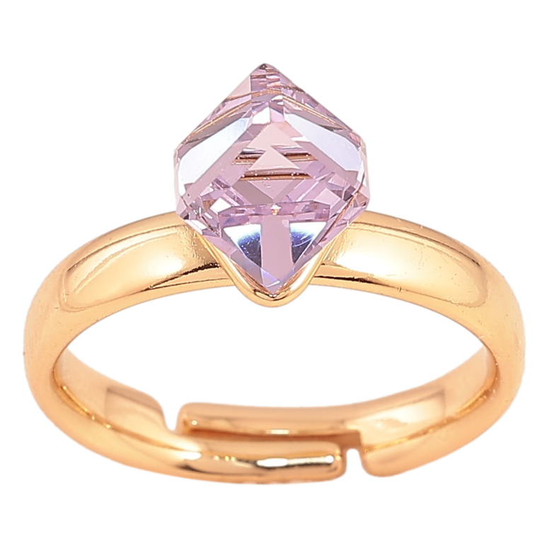 Кольцо Xuping цвет Позолота 18K с кр-ми Swarovski "Кристальный куб Provence Lavender" 6х6мм фото №1