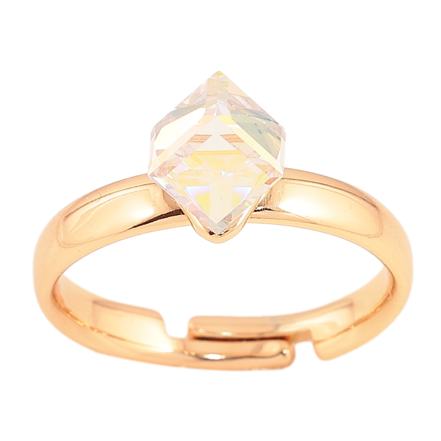 Каблучка Xuping колір Позолота 18K з кр-ми Swarovski "Кристальний куб Shimmer" 6х6мм фото №1 Каблучка Xuping колір Позолота 18K з кр-ми Swarovski "Кристальний куб Shimmer" 6х6мм фото №1