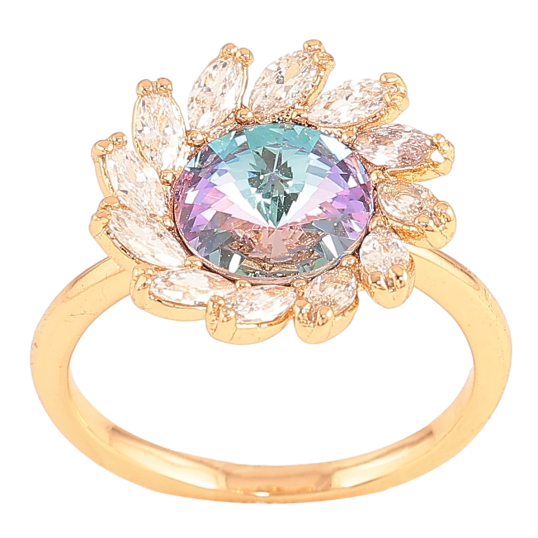 Каблучка Xuping колір Полота 18K з кр-ми Swarovski "Квітка з кристалом Paradise Shine" фото №3 Каблучка Xuping колір Полота 18K з кр-ми Swarovski "Квітка з кристалом Paradise Shine" фото №3