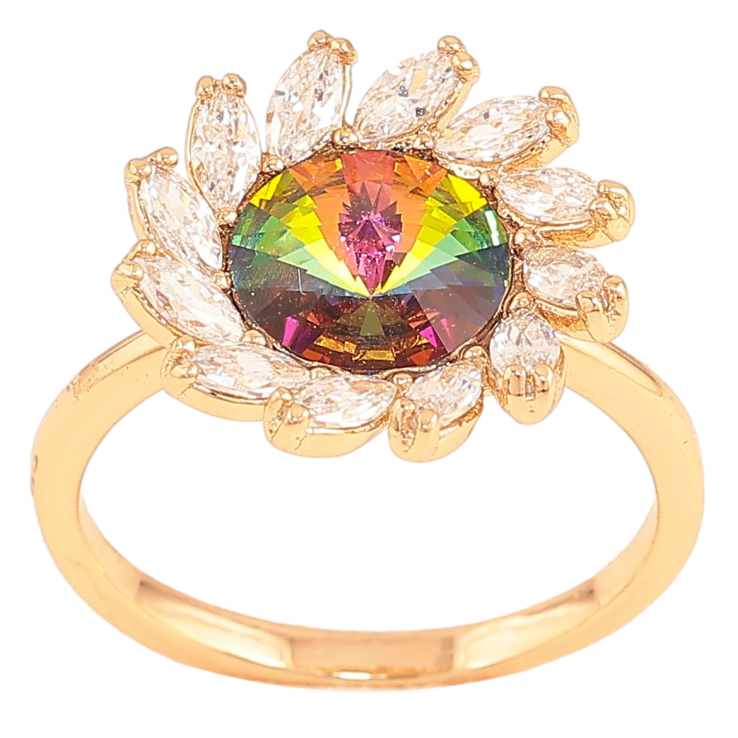 Кольцо Xuping цвет Позолота 18K с кр-ми Swarovski "Цветок с кристаллом Vitrail Medium" фото №13