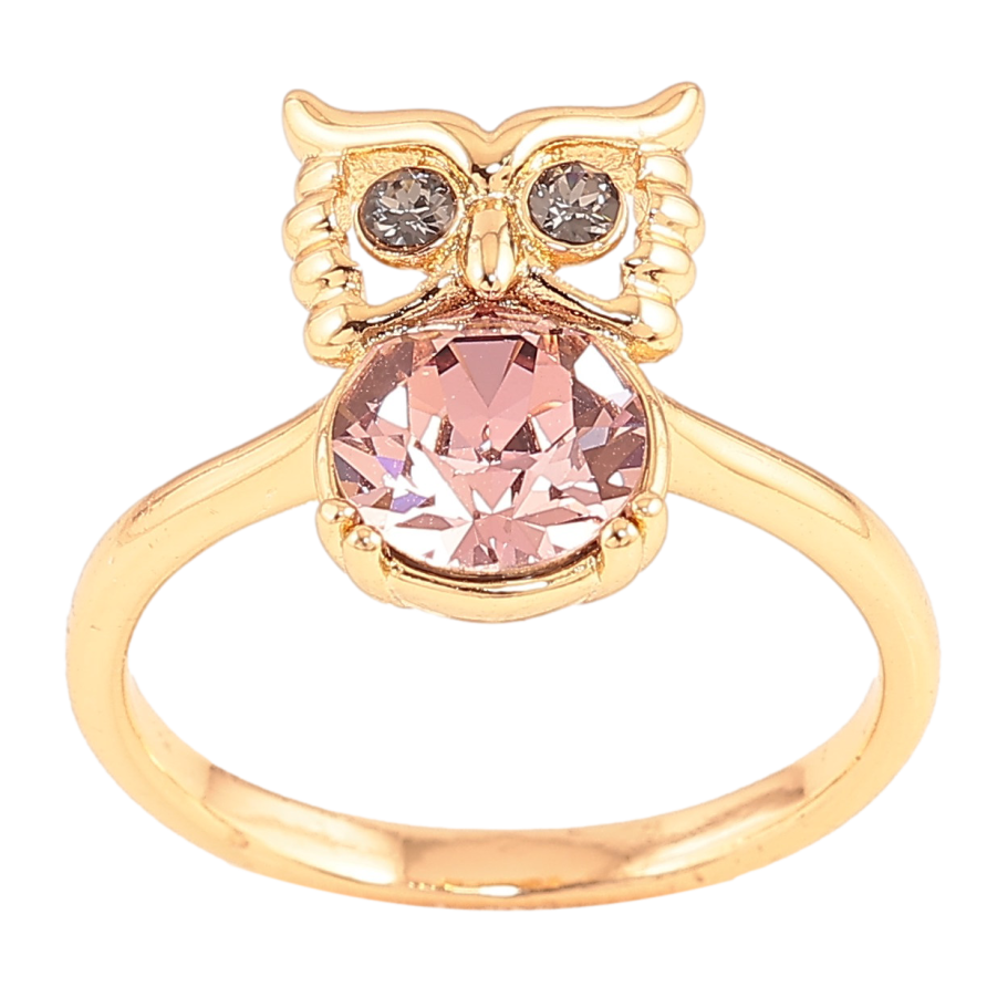 Кольцо Xuping цвет Позолота 18K с кр-ми Swarovski "Сова с кристаллом Amethyst" фото №1