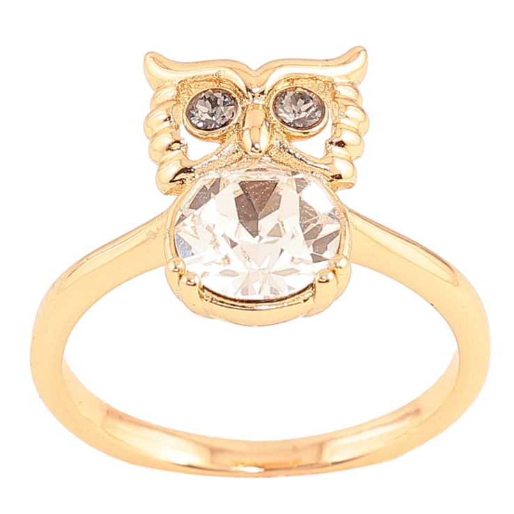 Кольцо Xuping цвет Позолота 18K с кр-ми Swarovski "Сова с кристаллом Clear" фото №24 Кольцо Xuping цвет Позолота 18K с кр-ми Swarovski "Сова с кристаллом Clear" фото №24