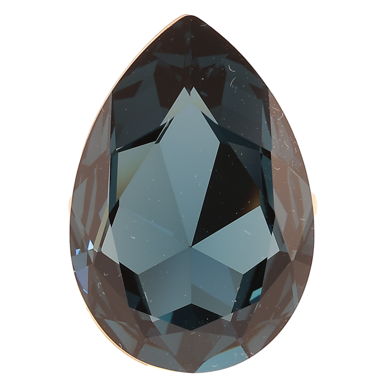 Кольцо Xuping цвет Позолота 18K с кр-ми Swarovski "Крупная кристальная капля Montana" 3х2см фото №1