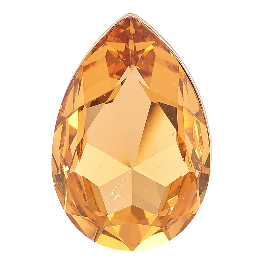 Кольцо Xuping цвет Позолота 18K с кр-ми Swarovski "Крупная кристальная капля Topaz" 3х2см фото №1