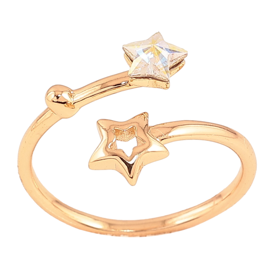 Кольцо Xuping цвет Позолота 18K с кр-ми Swarovski "Звезды с кристаллом АВ" фото №1 Кольцо Xuping цвет Позолота 18K с кр-ми Swarovski "Звезды с кристаллом АВ" фото №1