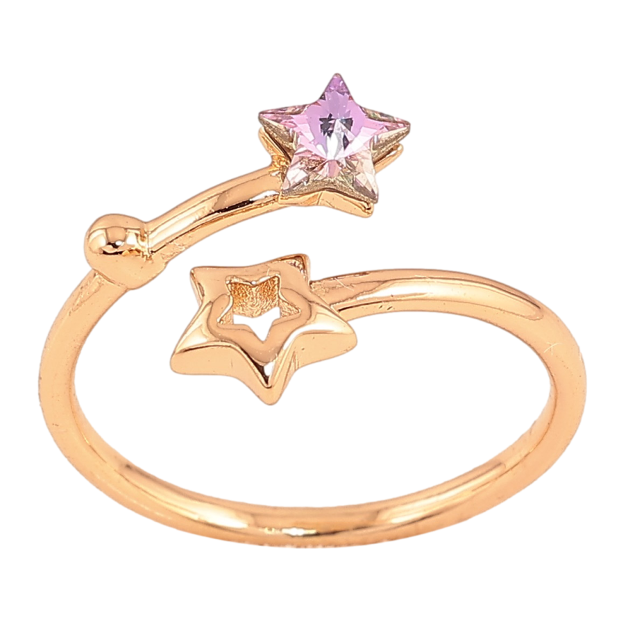 Кольцо Xuping цвет Позолота 18K с кр-ми Swarovski "Звезды с кристаллом Vitrail Light" фото №1 Кольцо Xuping цвет Позолота 18K с кр-ми Swarovski "Звезды с кристаллом Vitrail Light" фото №1