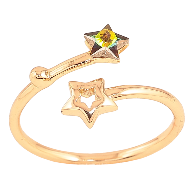 Кольцо Xuping цвет Позолота 18K с кр-ми Swarovski "Звезды с кристаллом Vitrail Medium" фото №7