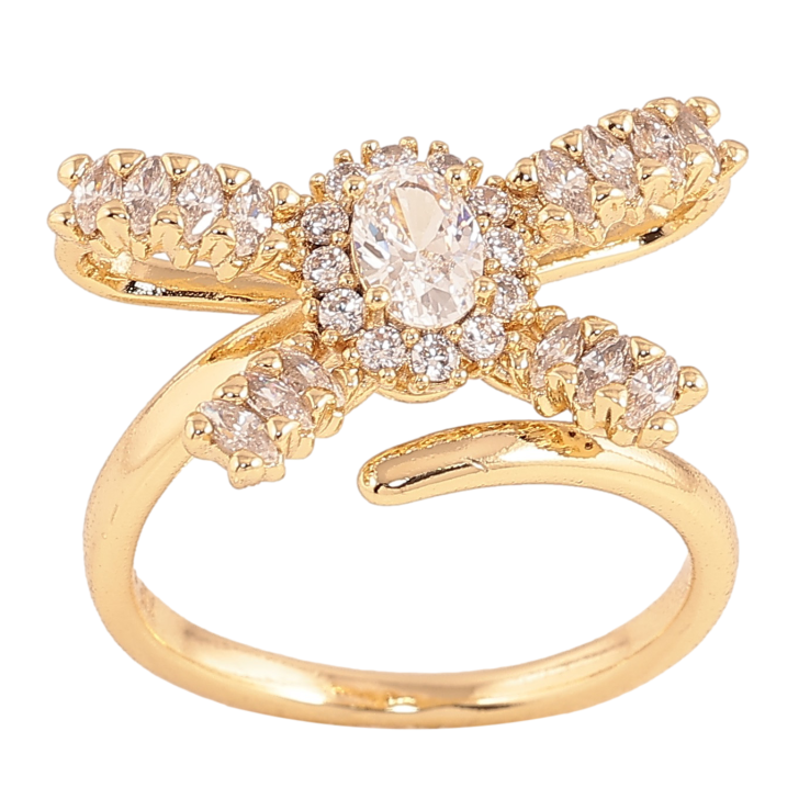 Кольцо Xuping цвет Позолота 14K "Бант с инкрустацией кристаллами" фото №6 Кольцо Xuping цвет Позолота 14K "Бант с инкрустацией кристаллами" фото №6