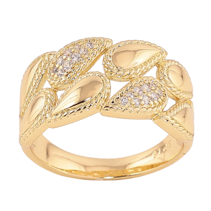 Кольцо Xuping цвет Позолота 14K "Узор с кристаллами" фото №21 Кольцо Xuping цвет Позолота 14K "Узор с кристаллами" фото №21