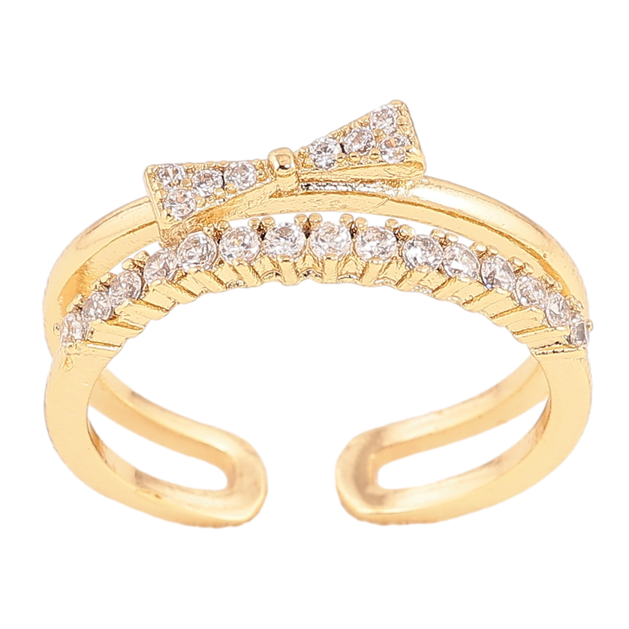 Каблучка Xuping колір Позолота 14K "Візерунок з кристалами" фото №1