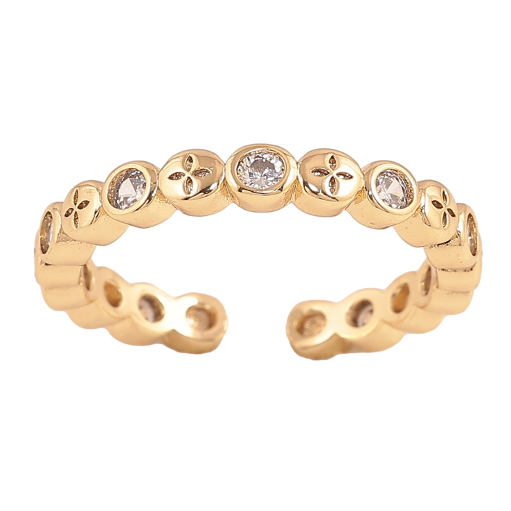 Каблучка Xuping колір Позолота 14K "Доріжка кристалів" фото №18 Каблучка Xuping колір Позолота 14K "Доріжка кристалів" фото №18