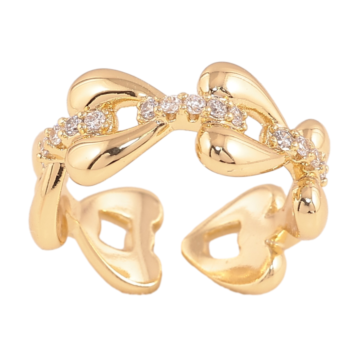 Кольцо Xuping цвет Позолота 14K "Сердечки с кристаллами" фото №10 Кольцо Xuping цвет Позолота 14K "Сердечки с кристаллами" фото №10