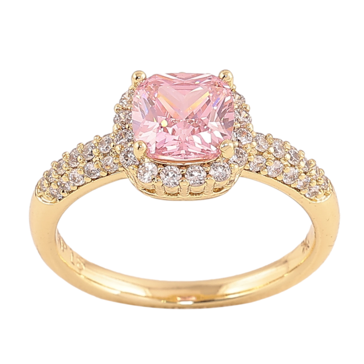 Кольцо Xuping цвет Позолота 14K "Инкрустация с розовым кристаллом" фото №8