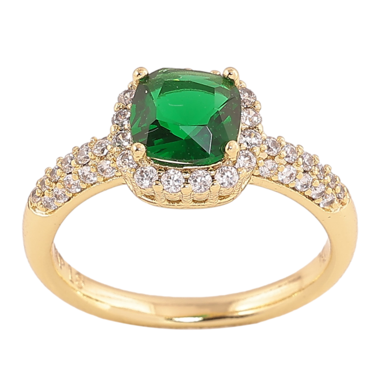 Кольцо Xuping цвет Позолота 14K "Инкрустация с зеленым кристаллом" фото №2 Кольцо Xuping цвет Позолота 14K "Инкрустация с зеленым кристаллом" фото №2