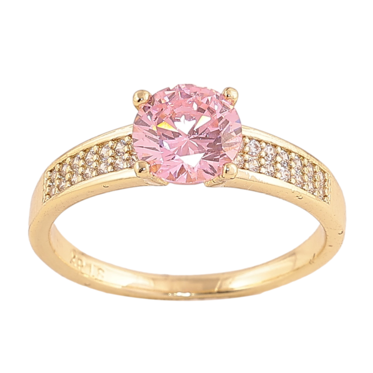 Кольцо Xuping цвет Позолота 14K "Узор с розовым кристаллом" фото №6