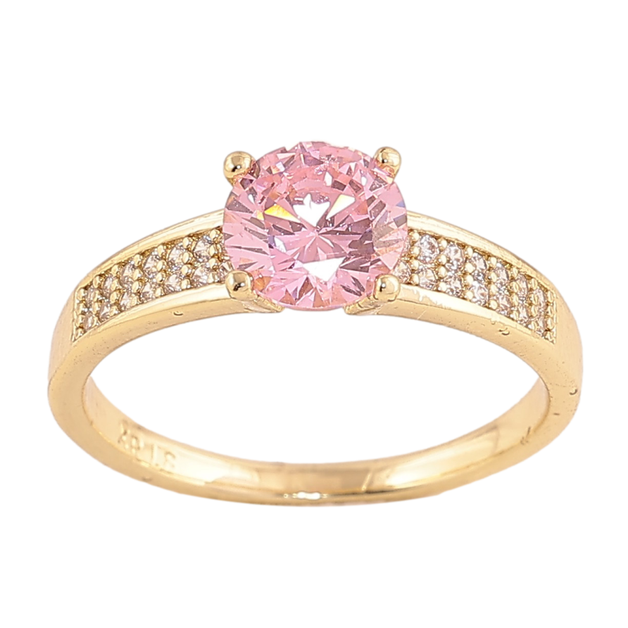 Кольцо Xuping цвет Позолота 14K "Узор с розовым кристаллом" фото №1 Кольцо Xuping цвет Позолота 14K "Узор с розовым кристаллом" фото №1