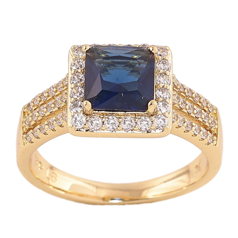 Кольцо Xuping цвет Позолота 14K "Синий кристалл в обрамлении" фото №4 Кольцо Xuping цвет Позолота 14K "Синий кристалл в обрамлении" фото №4