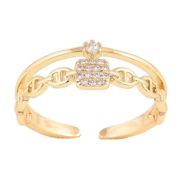 Кольцо Xuping цвет Позолота 14K "Узор с кристаллами" фото №14 Кольцо Xuping цвет Позолота 14K "Узор с кристаллами" фото №14