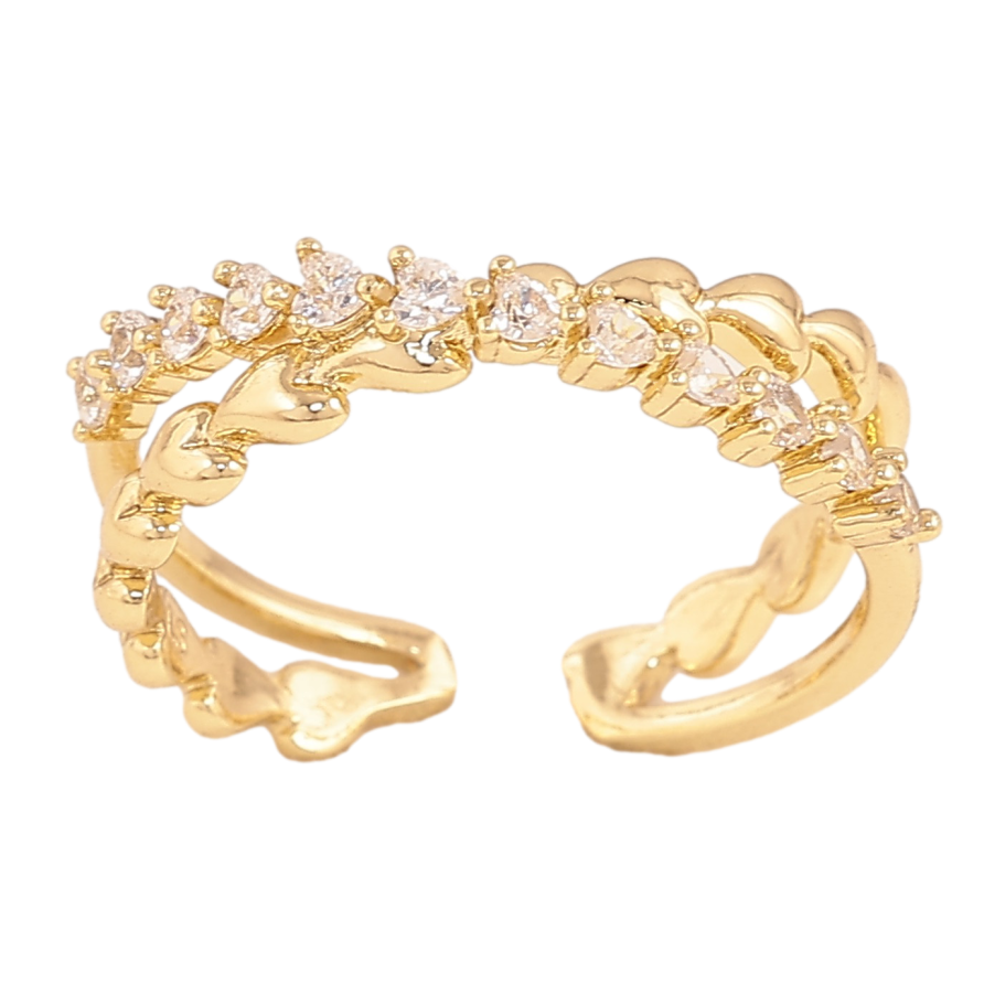 Кольцо Xuping цвет Позолота 14K "Узор с кристаллами" фото №1 Кольцо Xuping цвет Позолота 14K "Узор с кристаллами" фото №1