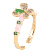 Каблучка Xuping колір Позолота 14K "Метелик з зеленими кристалами та рожевою емаллю" фото №2 Каблучка Xuping колір Позолота 14K "Метелик з зеленими кристалами та рожевою емаллю" фото №2