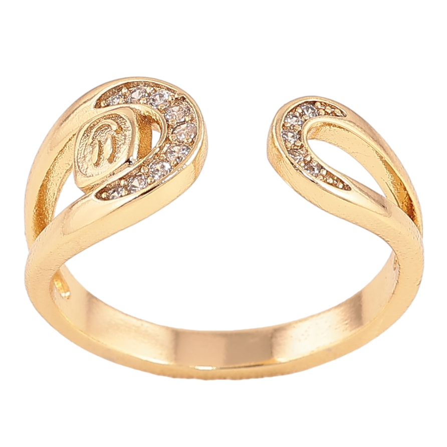 Каблучка Xuping колір Позолота 14K "Візерунок з кристалами" фото №1 Каблучка Xuping колір Позолота 14K "Візерунок з кристалами" фото №1