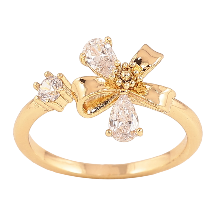 Каблучка Xuping колір Позолота 14K "Квіточка з кристалами" фото №18 Каблучка Xuping колір Позолота 14K "Квіточка з кристалами" фото №18