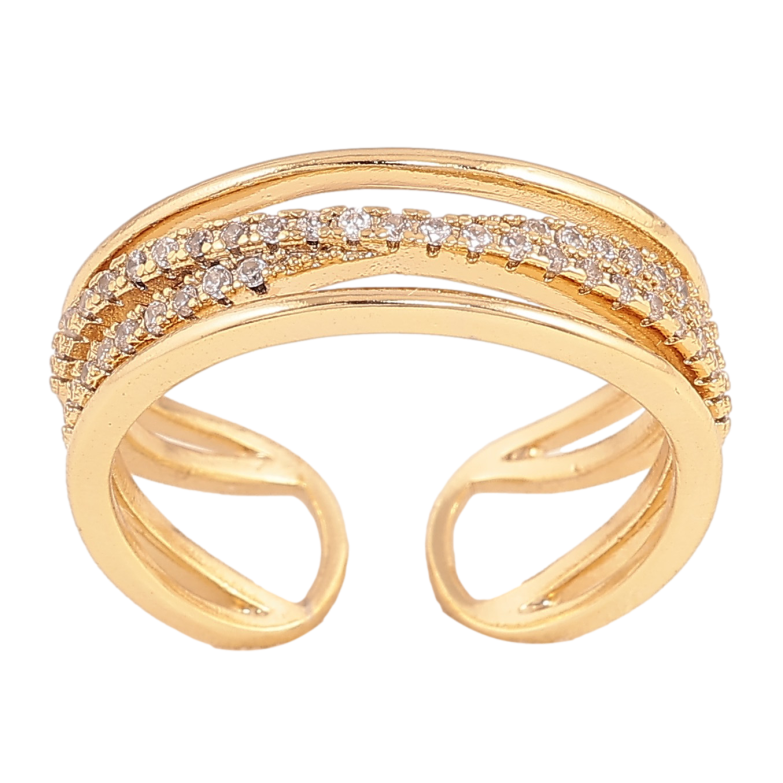 Кольцо Xuping цвет Позолота 14K "Узор с кристаллами" фото №1