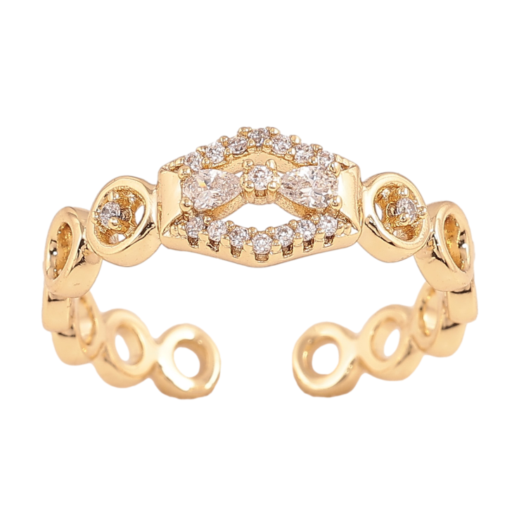 Кольцо Xuping цвет Позолота 14K "Узор с кристаллами" фото №22 Кольцо Xuping цвет Позолота 14K "Узор с кристаллами" фото №22