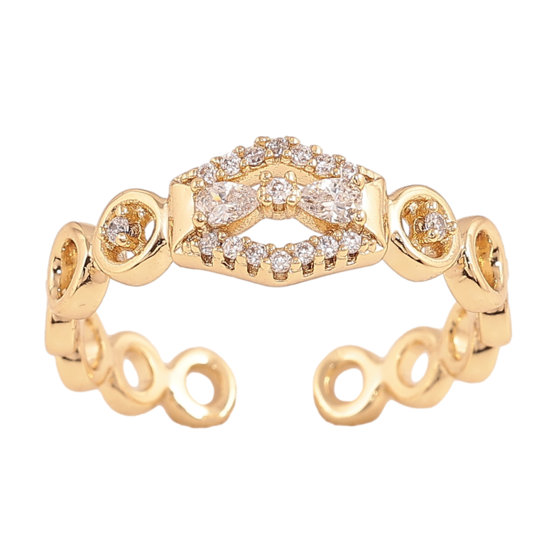 Кольцо Xuping цвет Позолота 14K "Узор с кристаллами" фото №1 Кольцо Xuping цвет Позолота 14K "Узор с кристаллами" фото №1