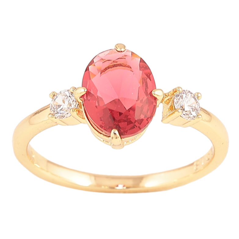 Каблучка Xuping колір Позолота 14K "Візерунок з червоним кристалом" фото №1 Каблучка Xuping колір Позолота 14K "Візерунок з червоним кристалом" фото №1