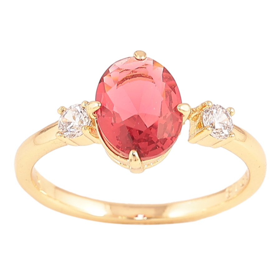 Каблучка Xuping колір Позолота 14K "Візерунок з червоним кристалом" фото №1 Каблучка Xuping колір Позолота 14K "Візерунок з червоним кристалом" фото №1