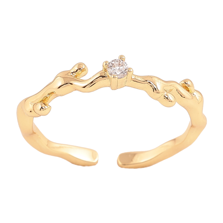 Каблучка Xuping колір Позолота 14K "Візерунок з кристалом" фото №12 Каблучка Xuping колір Позолота 14K "Візерунок з кристалом" фото №12