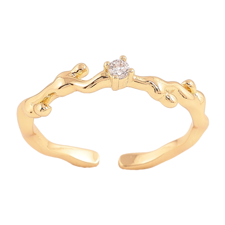 Каблучка Xuping колір Позолота 14K "Візерунок з кристалом" фото №1