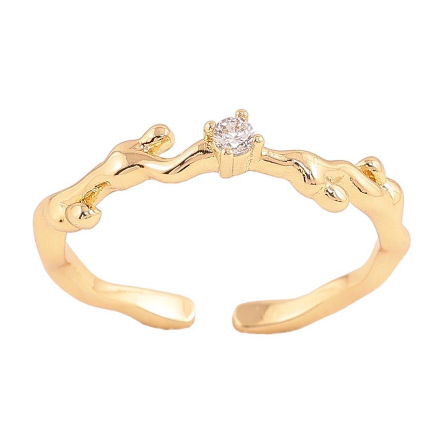 Кольцо Xuping цвет Позолота 14K "Узор с кристаллом" фото №1 Кольцо Xuping цвет Позолота 14K "Узор с кристаллом" фото №1