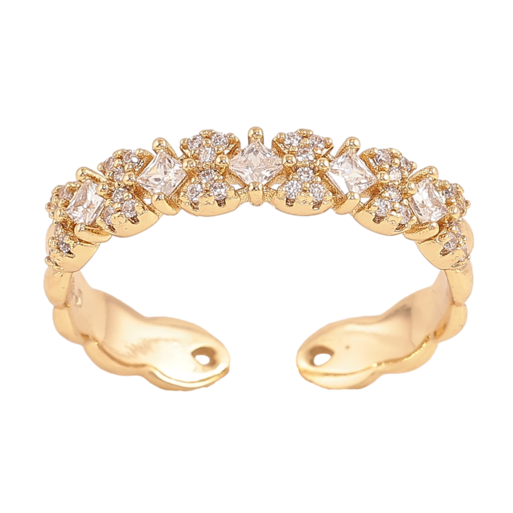 Кольцо Xuping цвет Позолота 14K "Узор с кристаллами" фото №20 Кольцо Xuping цвет Позолота 14K "Узор с кристаллами" фото №20