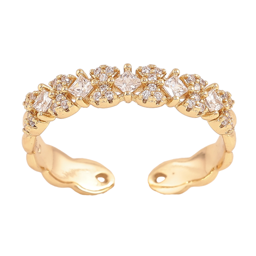 Кольцо Xuping цвет Позолота 14K "Узор с кристаллами" фото №1 Кольцо Xuping цвет Позолота 14K "Узор с кристаллами" фото №1