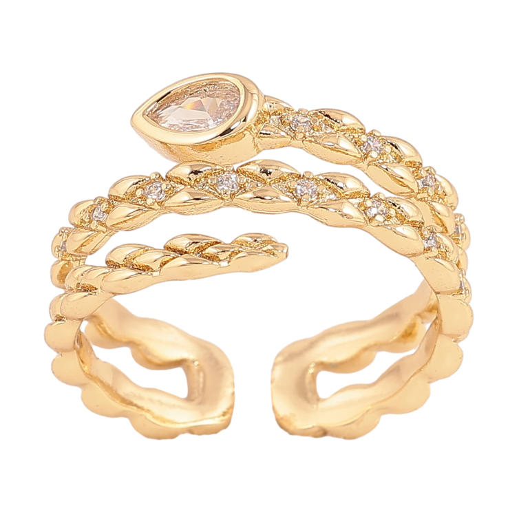 Кольцо Xuping цвет Позолота 14K "Узор с кристаллами" фото №8 Кольцо Xuping цвет Позолота 14K "Узор с кристаллами" фото №8