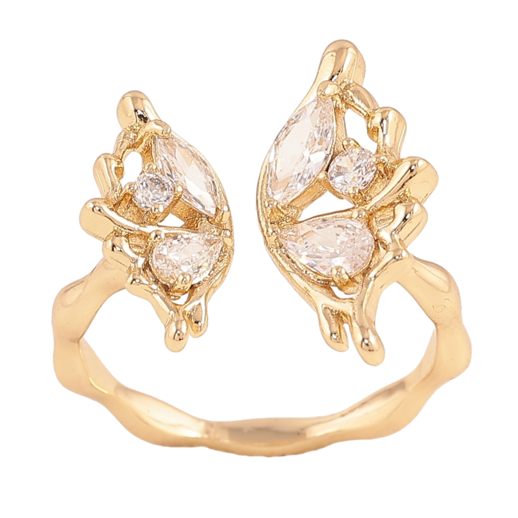 Кольцо Xuping цвет Позолота 14K "Бабочка с кристаллами" фото №5 Кольцо Xuping цвет Позолота 14K "Бабочка с кристаллами" фото №5