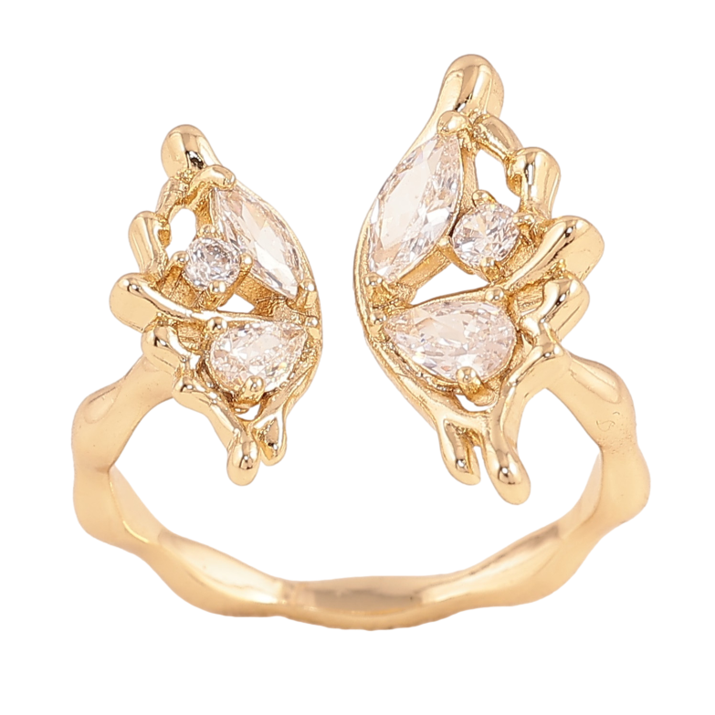 Кольцо Xuping цвет Позолота 14K "Бабочка с кристаллами" фото №1 Кольцо Xuping цвет Позолота 14K "Бабочка с кристаллами" фото №1