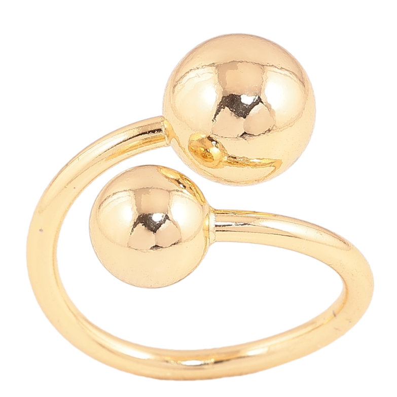 Каблучка Xuping колір Позолота 14K "Дві кульки" фото №1