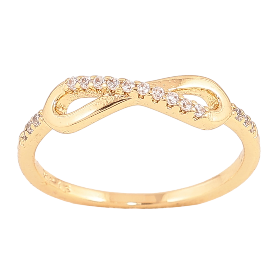 Каблучка Xuping колір Позолота 14K "Знак нескінченності з кристалами" фото №1