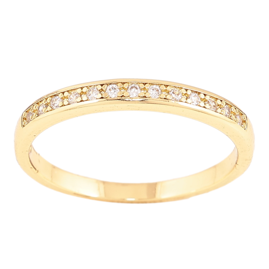 Каблучка Xuping колір Позолота 14K "Доріжка кристалів" фото №1 Каблучка Xuping колір Позолота 14K "Доріжка кристалів" фото №1
