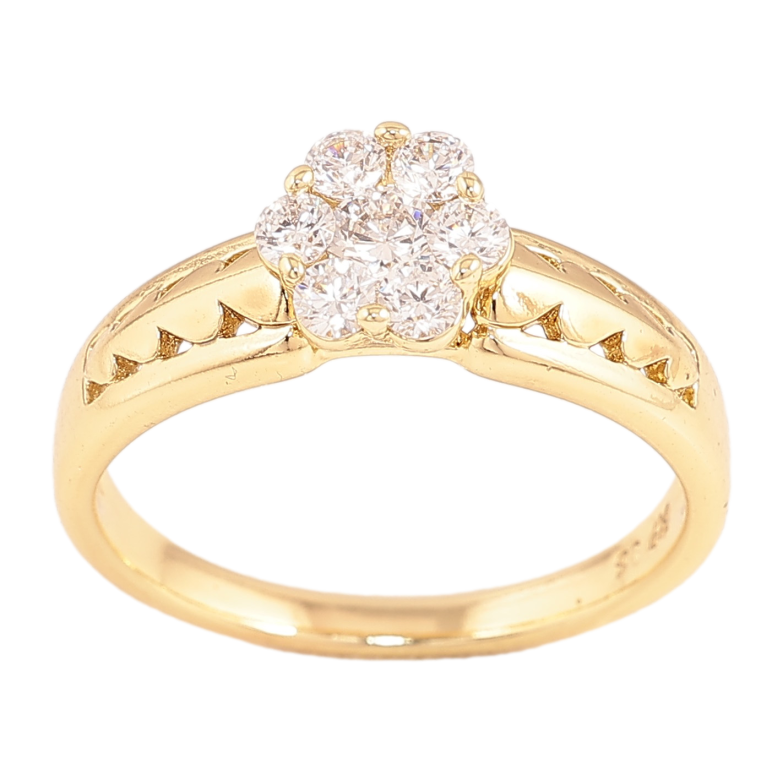 Кольцо Xuping цвет Позолота 14K "Узор с кристаллами" фото №3 Кольцо Xuping цвет Позолота 14K "Узор с кристаллами" фото №3