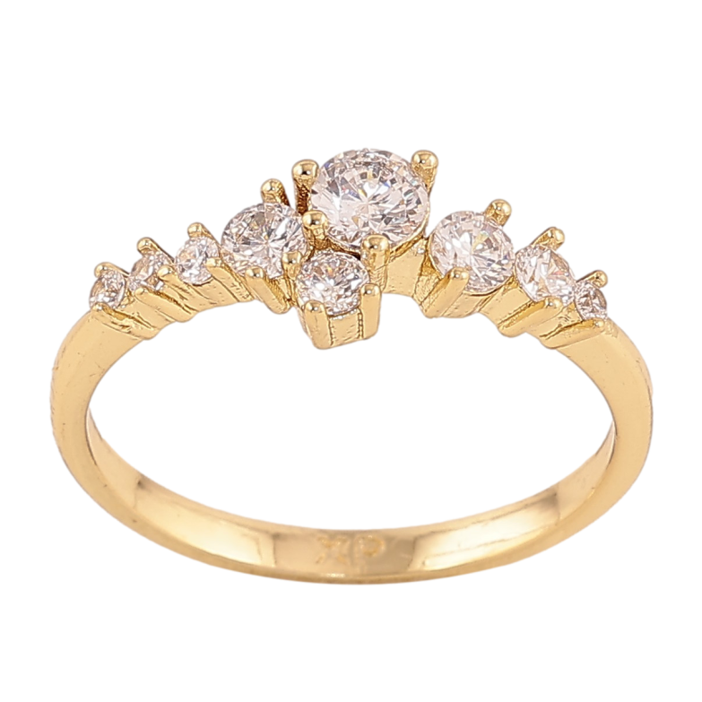 Кольцо Xuping цвет Позолота 14K "Узор с кристаллами" фото №1