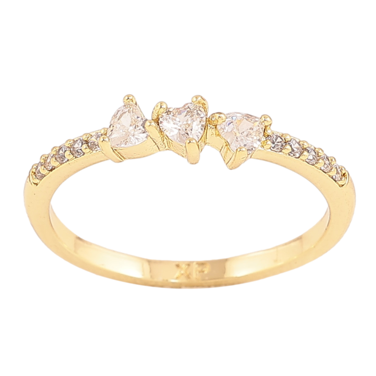 Кольцо Xuping цвет Позолота 14K "Кристальные сердечки" фото №24