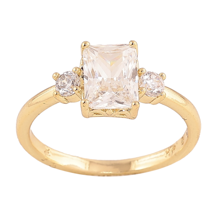 Кольцо Xuping цвет Позолота 14K "Три кристалла" фото №20
